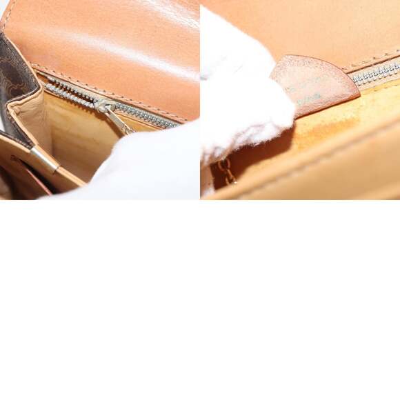 CELINE Macadam Canvas Shoulder Bag Pvc Leather Brown Gold - Picture 13 of 13